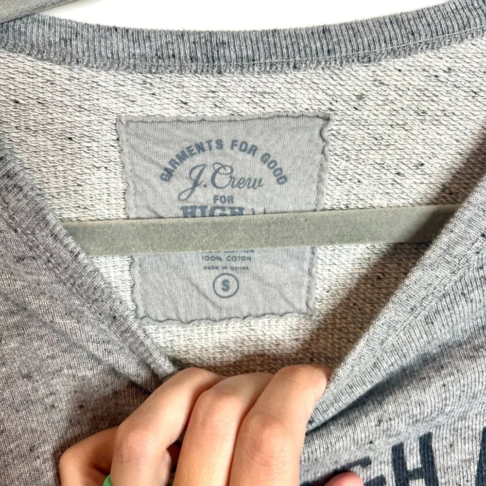 J. Crew for High Line Men's Crewneck Gray Sweatshirt Pullover Graphic Small